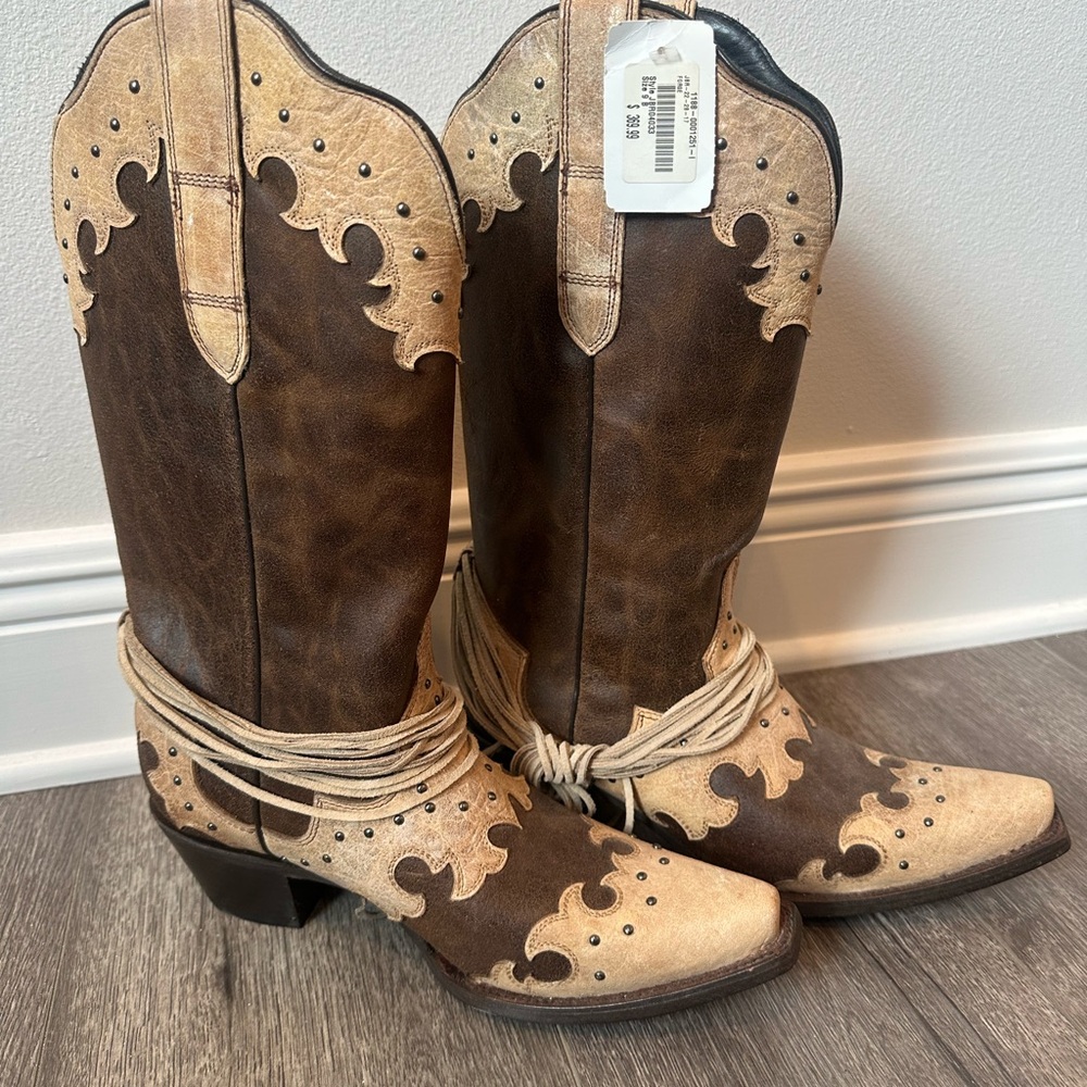Brown and Tan Western Boots